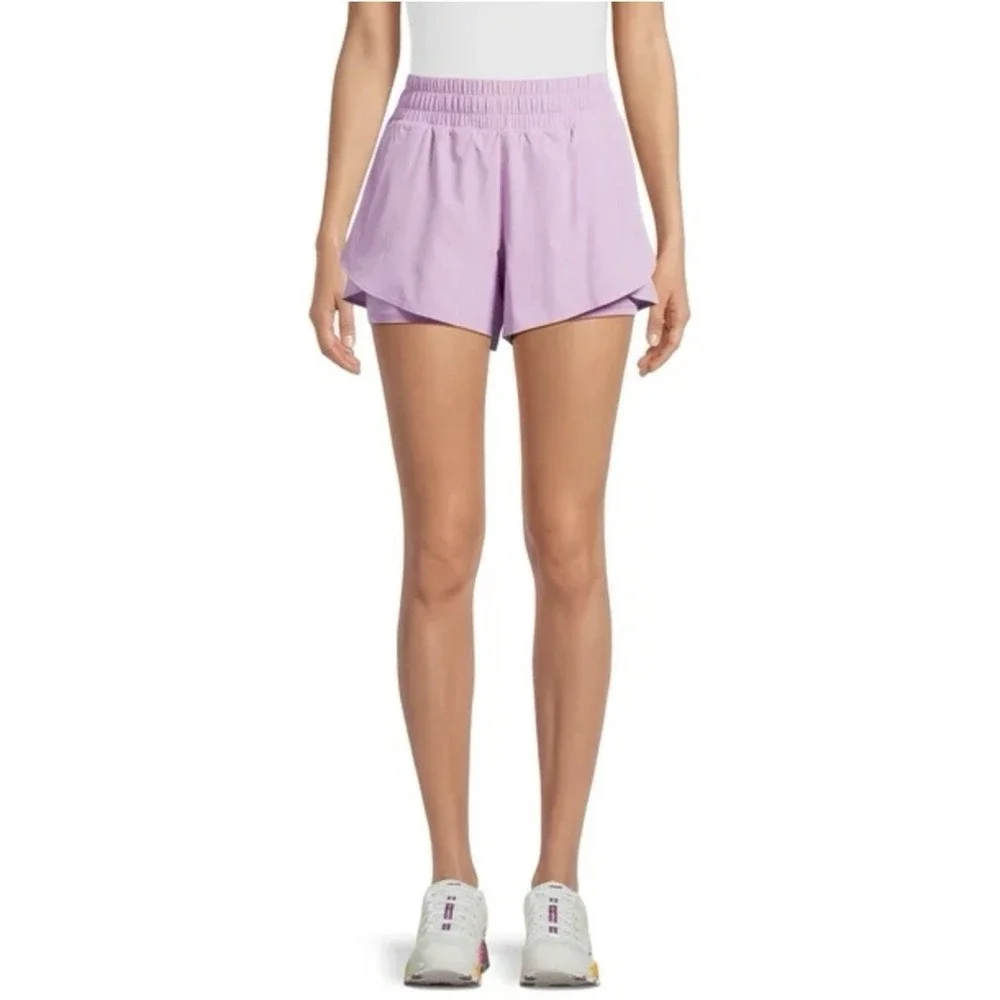 AVIA Running Shorts Women's 3XL (22) Plus Purple Clover‎ Pockets Bike Liner Walk